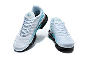 Nike Air Max Plus White and Aqua Sneakers