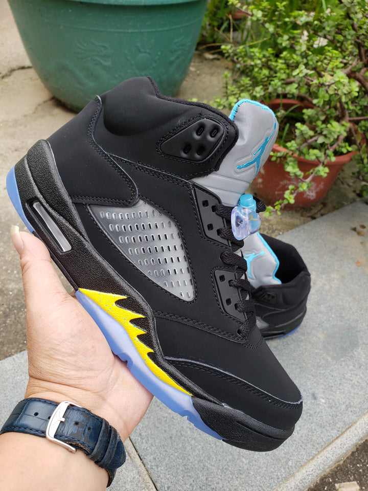 Jordan Air Jordan 5 Black and Yellow High-Top Sneakers