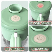 4-in-1 Electric Food Chopper & Vegetable Slicer Set – Handheld Garlic Mincer with Peeler & Cleaning Brush