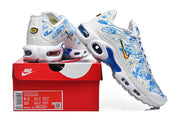 Nike Air Max Plus White Blue Pattern Sneakers