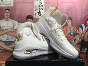 Under Armour Curry 10 White Gold Basketball Shoes