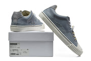 Blue-Gray Low-Top Sneakers with Contrast Laces