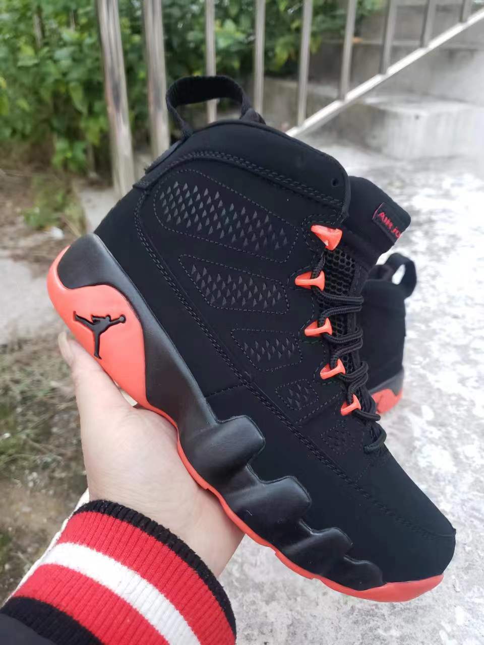 Jordan Air Jordan 9 Black and Red High-Top Sneakers