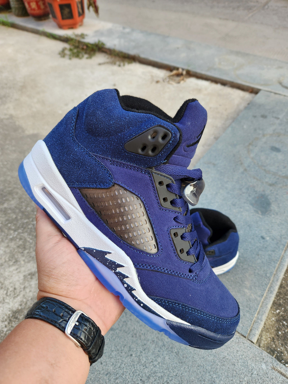 Air Jordan 5 Midnight Navy High-Top Sneakers
