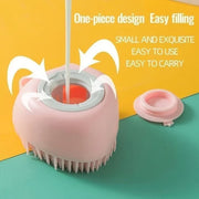 🛁 Pet Silicone Bath & Massage Brush — 2-in-1 Shampoo Dispenser