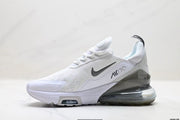 Nike Air Max 270 White and Metallic Silver Sneakers