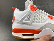 Nike SB x Air Jordan 4 White and Orange Sneakers DR5415-108