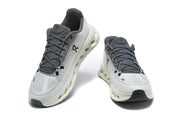 On Cloudmonster 3 Running Shoes, White and Grey