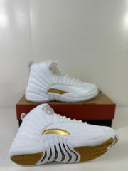 Jordan Air Jordan 12 Retro Phantom White Metallic Gold Sneakers