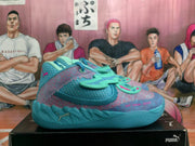 PUMA Blue Basketball Shoes with Pink Accents