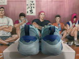 Blue Basketball Sneakers with Patterned Side Panel