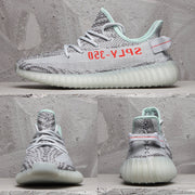 Yeezy 350 V2 Sneakers in Gray with Mint Accents