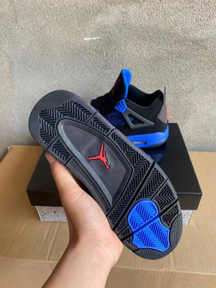 Air Jordan 4 Black and Blue High-Top Sneakers