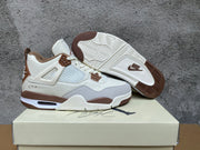 Jordan 4 Retro Sneakers in White, Purple, Brown and Yellow