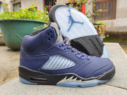 Jordan 5 High-Top Sneakers in Deep Blue