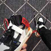 Air Jordan 1 Off-White Black Orange High-Top Sneakers