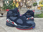 Air Jordan 8 High-Top Sneakers in Black and Red or Silver