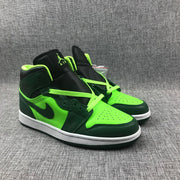 Jordan 1 Mid Fluorescent Green Sneakers 554724-330