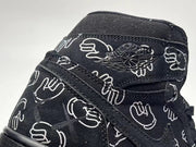 Jordan 1 High Black Patterned Sneakers with Mint Sole