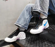 Nike Air Foamposite One White and Blue Basketball Shoes