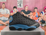Jordan 13 Retro Black and Blue Basketball Sneakers