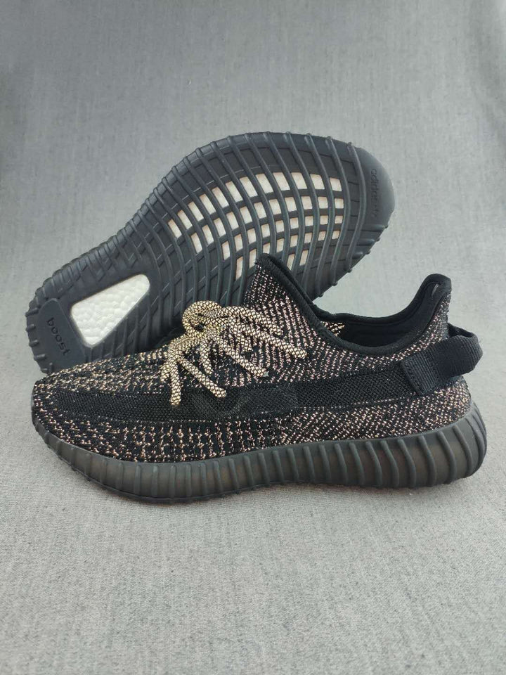 Yeezy 350 V2 Black Reflective-Style Sneakers