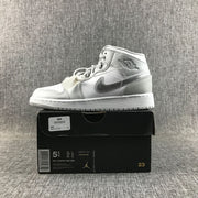 Jordan Air Jordan 1 Mid GS White Silver Sneakers