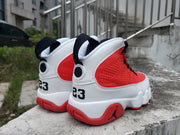 Jordan 9 High-Top Sneakers in Blue, White and Red
