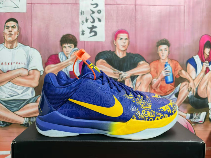 Nike Kobe 5 Basketball Shoes Blue and Yellow