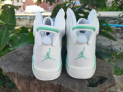 Jordan 6 High-Top Sneakers in White, Grey and Mint