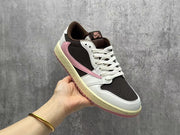 Jordan 1 Low Travis Scott Pink Brown Sneakers