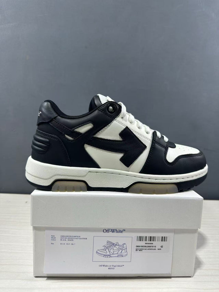 Off-White Out Of Office Low-Top Sneakers Black White OMAI89C99