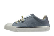 Blue-Gray Low-Top Sneakers with Contrast Laces