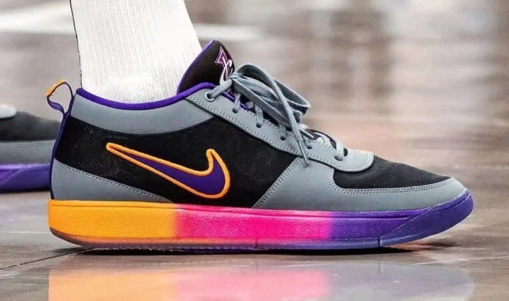 Nike Low-Top Sneakers in Gray, Black, Purple and Multicolor