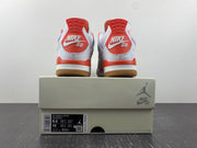 Nike SB x Air Jordan 4 White and Orange Sneakers DR5415-108