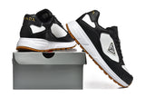 Prada Black and White Low-Top Sneakers with Gum Sole