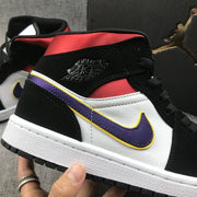 Jordan 1 Mid Satin Lakers Top 3 Sneakers 852542-005