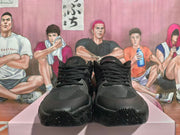 Black Basketball Sneakers with Sculpted Sole