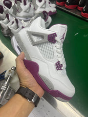 Jordan 4 Retro Sneakers in White, Purple, Brown and Yellow