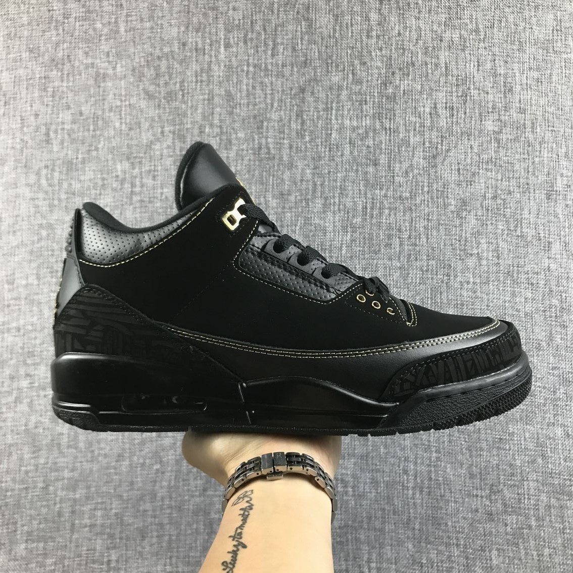 Jordan Air Jordan 3 BHM Black and Metallic Gold Sneakers