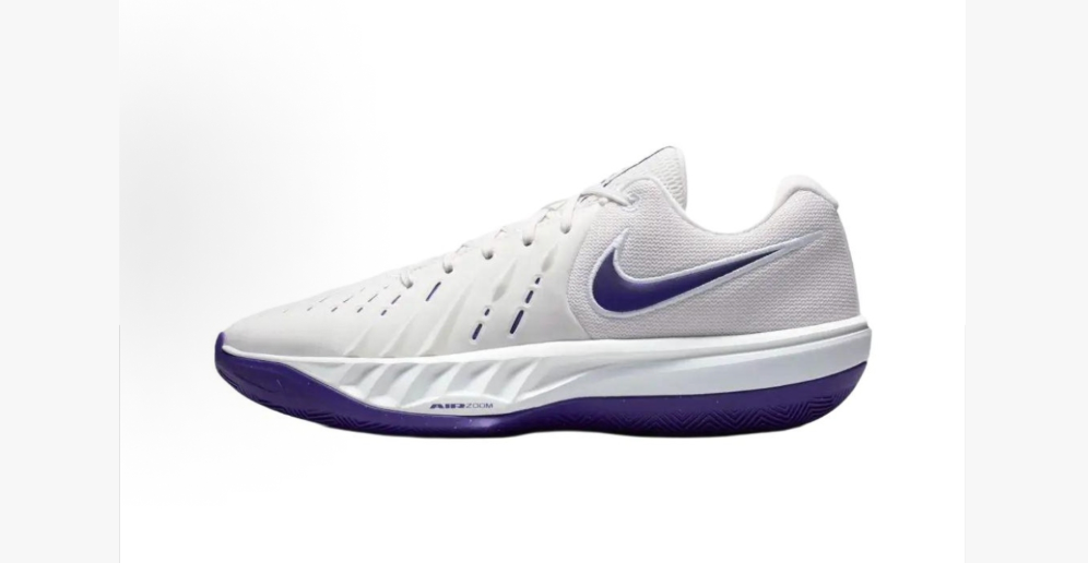 Nike White Purple Basketball Sneakers HV9775-100