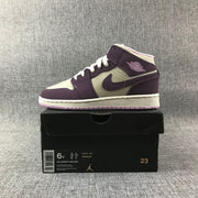 Jordan Air Jordan 1 Mid Kids' Sneakers White and Purple