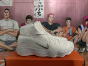 Nike High-Top Basketball Sneakers White Silver