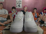 Nike White and Red Low-Top Sneakers