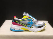 Trapstar Retro Chunky Sneakers in White, Blue and Neon Yellow