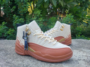 Air Jordan 12 High-Top Sneakers in Black and Burgundy