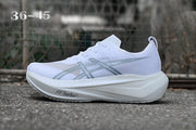 ASICS White and Gray Running Shoes